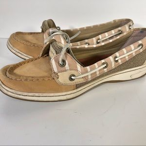 Sperry Womens Top Sider Brown Slip On Boat Shoes